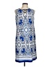 Sandra Darren Print Blue Casual Dress Size M - photo 1
