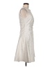 Lela Rose 100% Polyester Metallic Silver Cocktail Dress Size 6 - photo 4