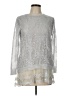 Simply Couture Silver Long Sleeve Top Size L - photo 1