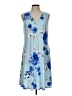 Nine West Floral Blue Casual Dress Size 10 - photo 1