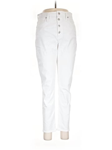 Madewell Curvy High-Rise Skinny Crop Jeans in Pure White: Button-Front Edition (view 1)