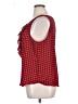 Elle 100% Polyester Houndstooth Red Sleeveless Blouse Size XL - photo 5