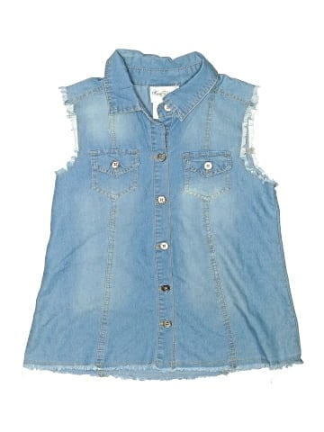 Rare Editions Sleeveless Button-Down Shirt (view 1)