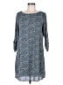 Charming Charlie 100% Polyester Print Blue Casual Dress Size M - photo 1
