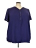 Apt. 9 100% Polyester Blue Short Sleeve Blouse Size 3X - photo 1