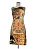 Perceptions Graphic Brown Casual Dress Size 8 - photo 1