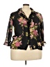 Premier International 100% Polyester Floral Black 3/4 Sleeve Blouse Size 3X - photo 1