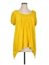 NY Collection Yellow Short Sleeve Blouse Size XL - photo 1