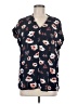 Pleione Black Short Sleeve Blouse Size M - photo 1