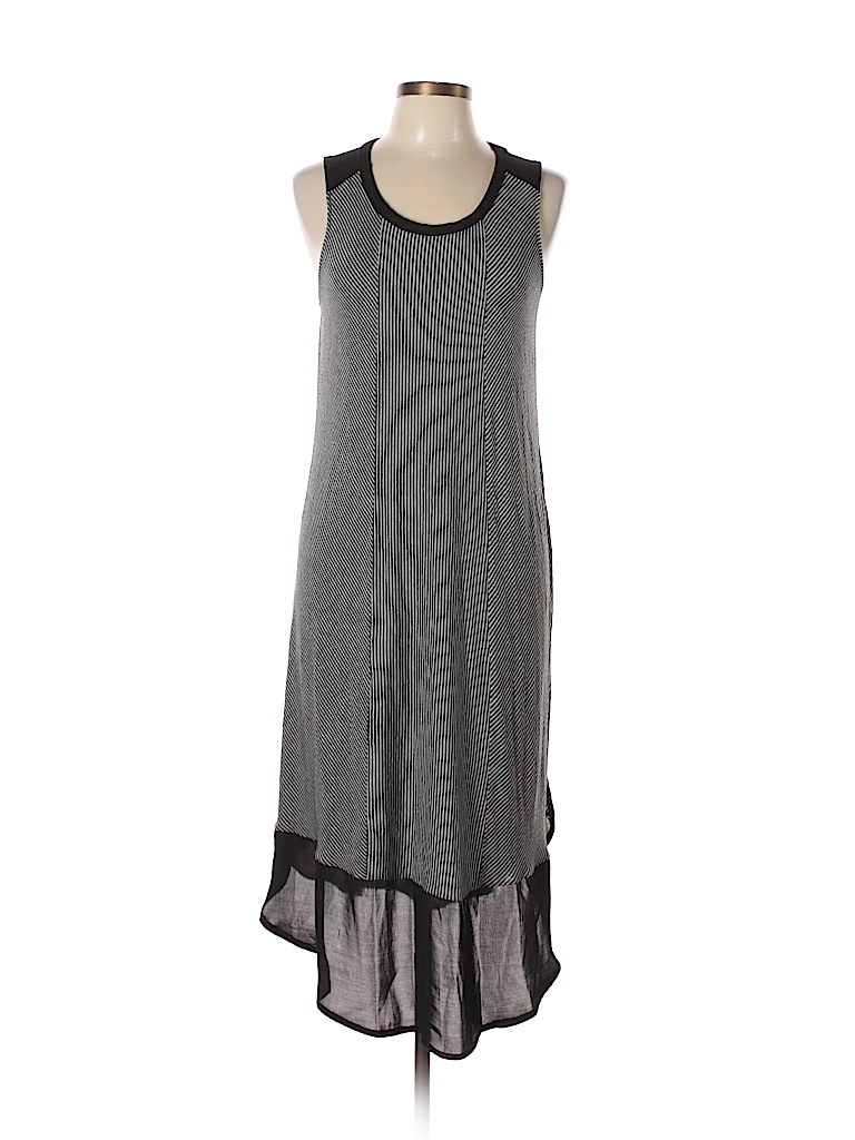 Simply Vera Vera Wang Stripes Black Casual Dress Size L - 70% off | thredUP