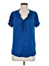 Catherine Malandrino 100% Polyester Blue Short Sleeve Blouse Size M - photo 1