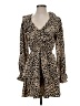 Glam Animal Print Brown Casual Dress Size S - photo 1