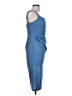 Here Comes the Sun Solid Blue Cocktail Dress Size L - photo 4