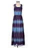 Aqua 100% Polyester Print Blue Casual Dress Size S - photo 1
