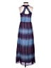 Aqua 100% Polyester Print Blue Casual Dress Size S - photo 2