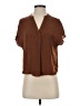 Maison d' Amelie 100% Polyester Brown Short Sleeve Blouse Size XS - photo 1