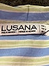 Lusana Stripes Blue Short Sleeve Button-Down Shirt Size 12 - photo 7