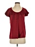 Theory Burgundy Short Sleeve Blouse Size S - photo 1