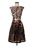 Boston Proper 100% Polyester Animal Print Brown Cocktail Dress Size 2 - photo 1