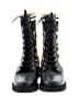 Fendi 100% Leather Black Biker Boots Size EU 37 - photo 2
