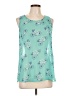 Pink Owl 100% Polyester Teal Sleeveless Blouse Size L - photo 1