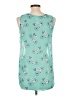Pink Owl 100% Polyester Teal Sleeveless Blouse Size L - photo 2