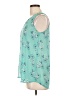 Pink Owl 100% Polyester Teal Sleeveless Blouse Size L - photo 5