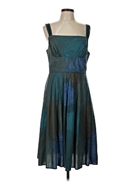 piazza sempione silk dress Piazza Sempione Silk Dress Lined Pleated Waist Brown Multicolor 46 IT Beautiful