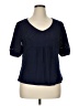 Como Vintage Blue Short Sleeve Blouse Size XL - photo 1