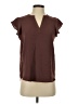 Adrianna Papell 100% Polyester Brown Short Sleeve Blouse Size XS - photo 1