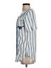 Ford Stripes Blue Short Sleeve Blouse Size S - photo 5