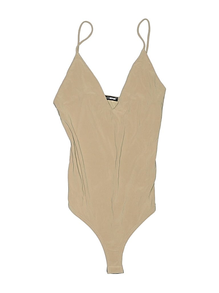 Fashion Nova Bodysuit: Tan Tops - Size Small
