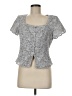 Kay Unger Gray Short Sleeve Blouse Size 8 - photo 1