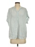 Point Sur 100% Viscose Blue Short Sleeve Blouse Size S - photo 1