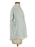 Point Sur 100% Viscose Blue Short Sleeve Blouse Size S - photo 4