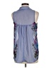 Vanity Blue Sleeveless Button-Down Shirt Size M - photo 2