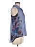 Vanity Blue Sleeveless Button-Down Shirt Size M - photo 4