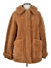 Topshop 100% Polyester Brown Faux Fur Jacket Size 4 - photo 1