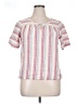 Lands' End 100% Linen Stripes Pink Short Sleeve Henley Size 14 - photo 1