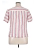 Lands' End 100% Linen Stripes Pink Short Sleeve Henley Size 14 - photo 2