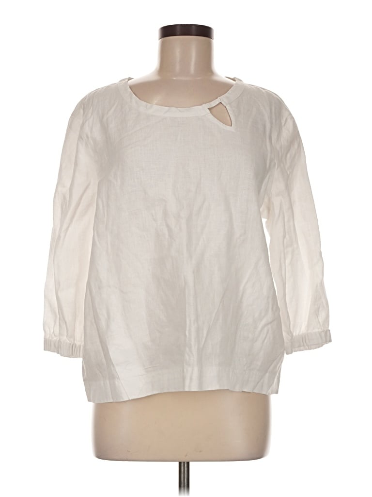 Pre-owned Foil 3/4 Sleeve Blouse In Ivory