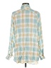Lovestitch 100% Cotton Plaid Teal Long Sleeve Button-Down Shirt Size M - photo 2
