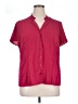 Dana Buchman 100% Polyester Burgundy Short Sleeve Blouse Size XL - photo 1