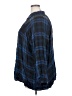 Angie 100% Rayon Plaid Blue 3/4 Sleeve Button-Down Shirt Size 3X - photo 5