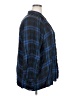Angie 100% Rayon Plaid Blue 3/4 Sleeve Button-Down Shirt Size 3X - photo 4
