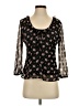 Tulle Black 3/4 Sleeve Blouse Size XS - photo 1