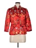 Boston Proper 100% Polyester Floral Red Jacket Size 6 - photo 1