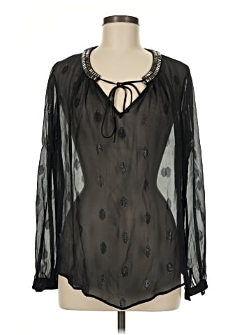 Hale Bob Long Sleeve Silk Top (view 1)