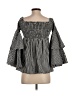 Aqua 100% Cotton Checkered-gingham Black Long Sleeve Blouse Size XS - photo 2