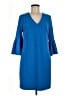 Donna Morgan Solid Blue Casual Dress Size 8 - photo 1